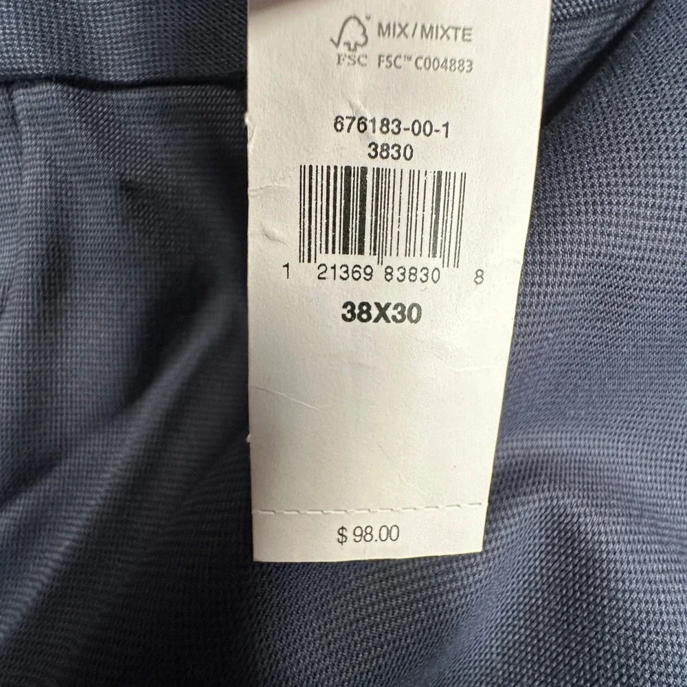 Banana Republic Slim Non-Iron Dress Pant Men 38x30 (Fits 38x29) Navy Stretch NEW